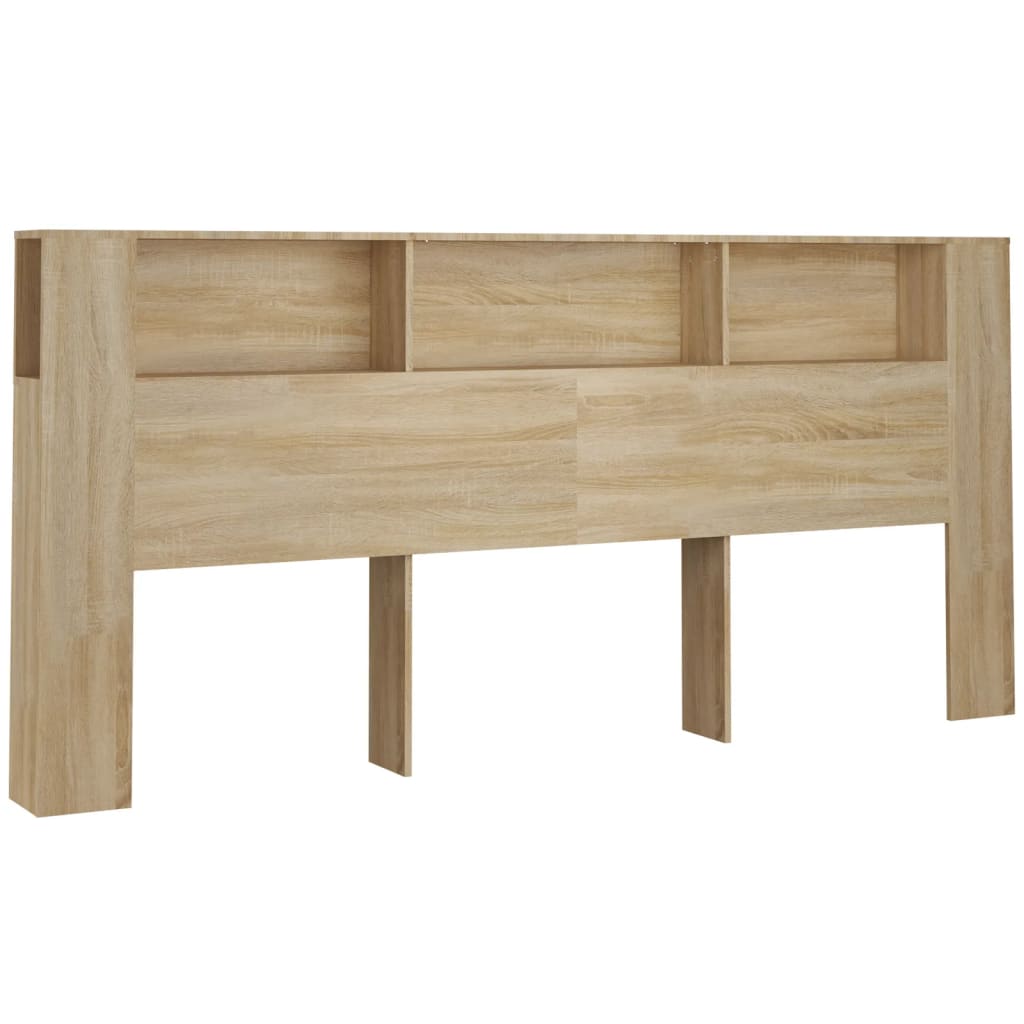 Sengegavl med hylder Sonoma eg 220x18,5x104,5 cm