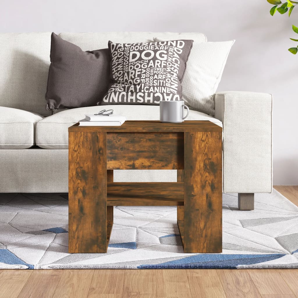 Sofabord røget eg 55,5x55x45 cm træmateriale