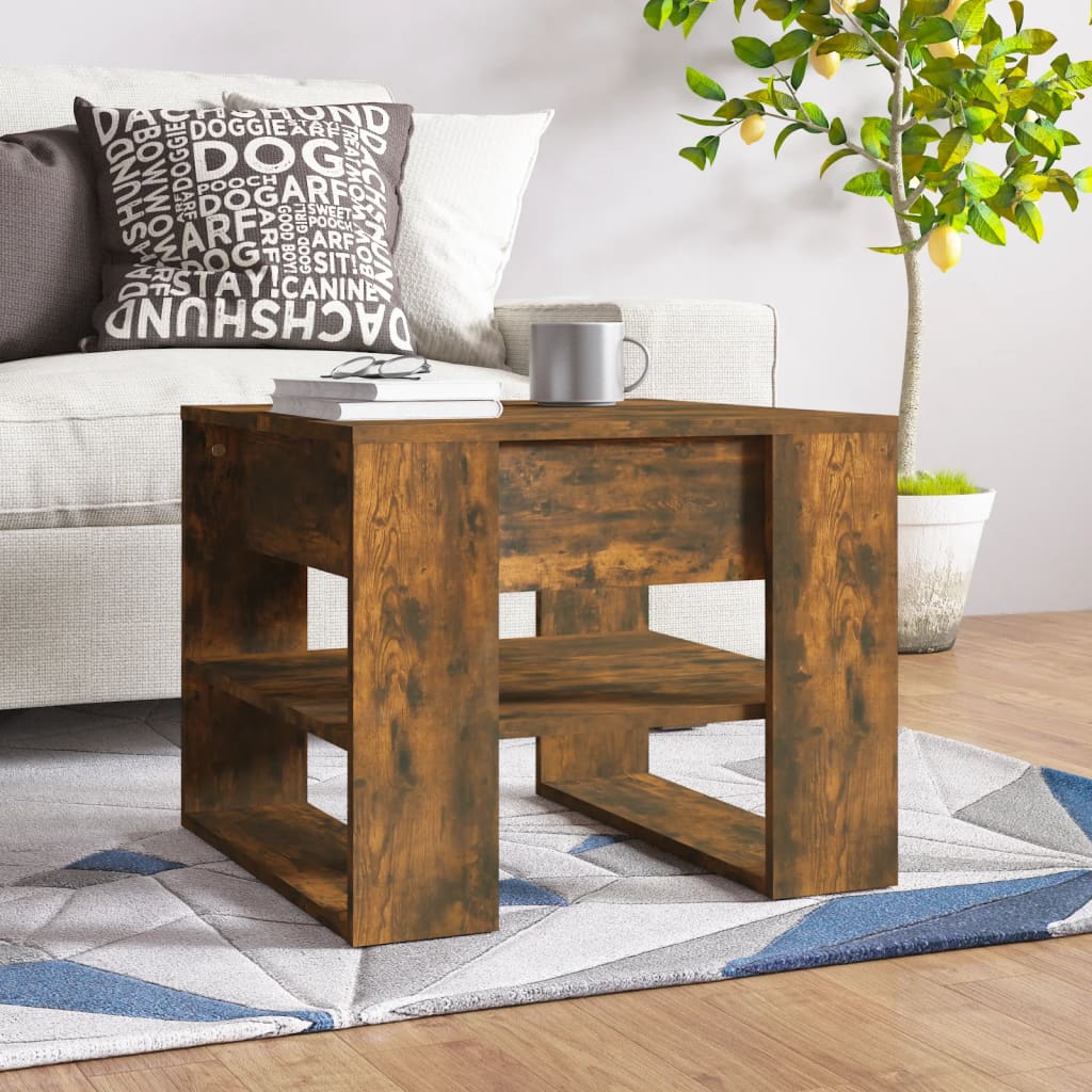 Sofabord røget eg 55,5x55x45 cm træmateriale