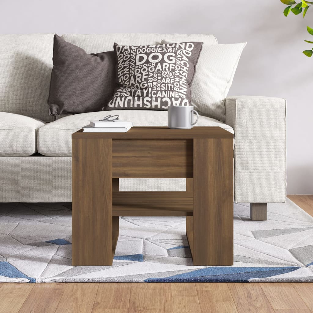 Sofabord brunt eg look 55,5x55x45 cm træmateriale