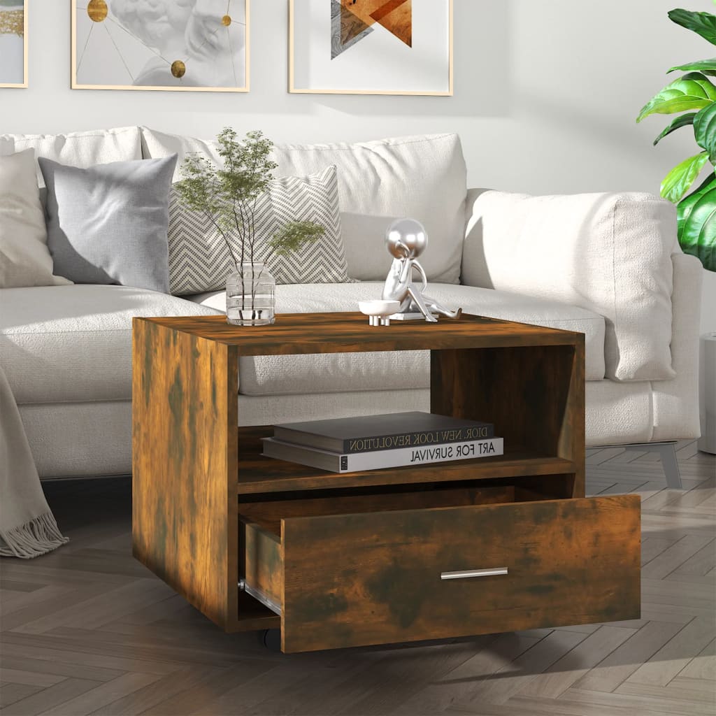 Sofabord røget eg 55x55x40 cm træmateriale