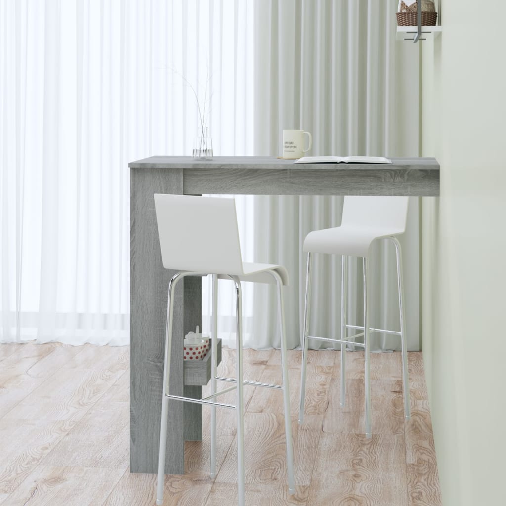 Wall Bar Bord Grå Sonoma 102x45x103,5 cm Træ Materiale