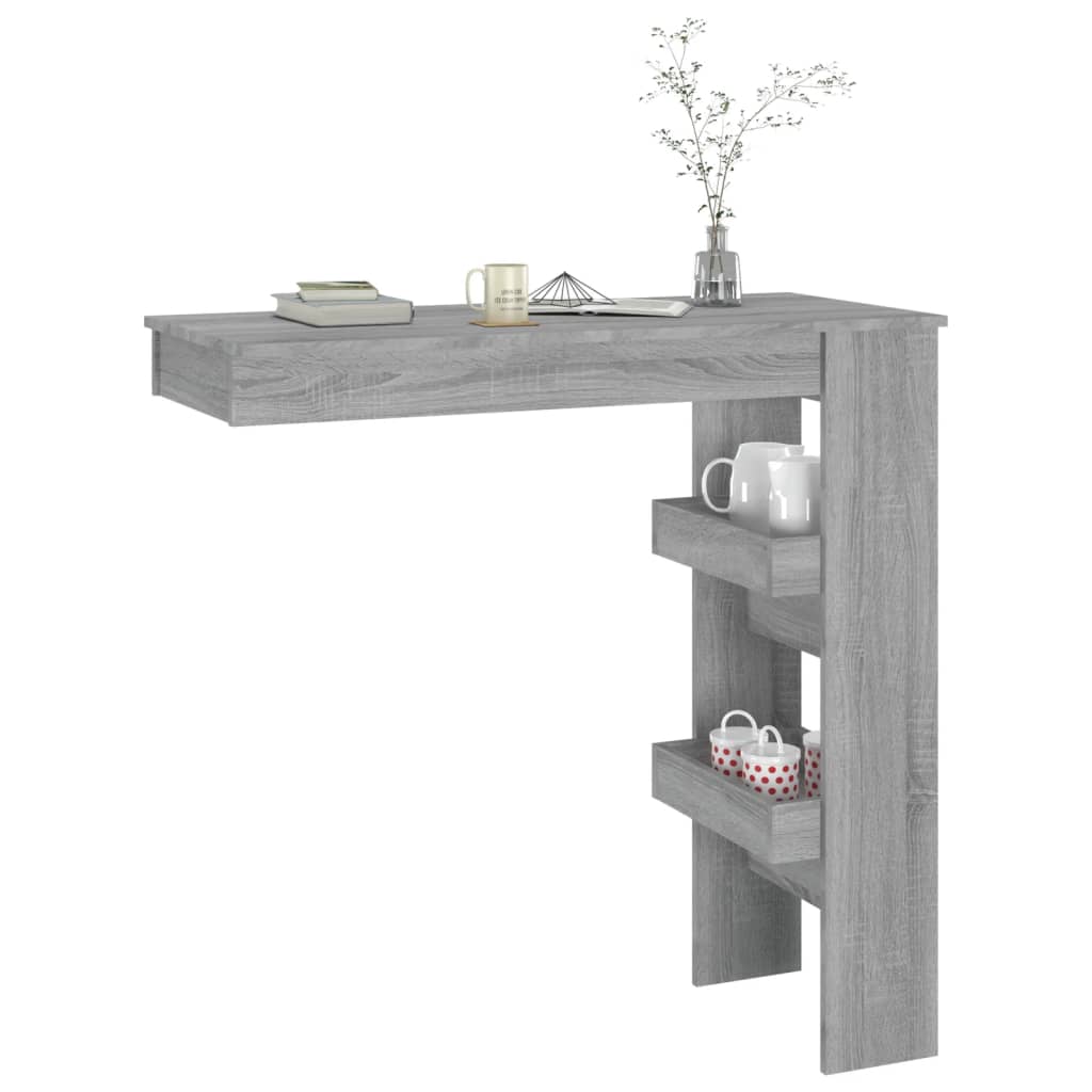 Wall Bar Bord Grå Sonoma 102x45x103,5 cm Træ Materiale