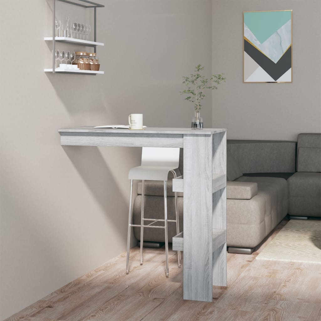 Wall Bar Bord Grå Sonoma 102x45x103,5 cm Træ Materiale