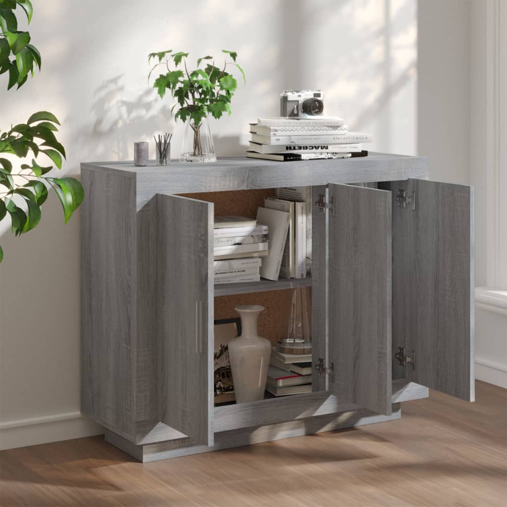 Skænk Grå Sonoma 92x35x75 cm Træmateriale