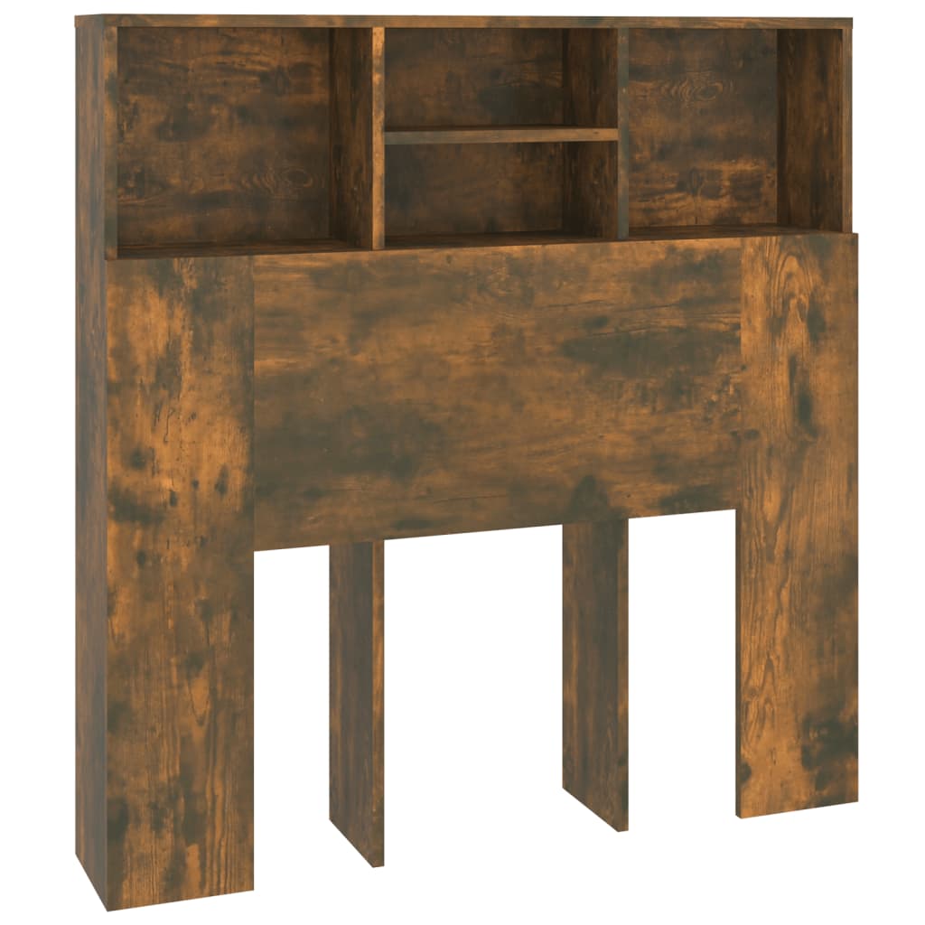 Sengegavl med hylder røget eg 100x19x103,5 cm