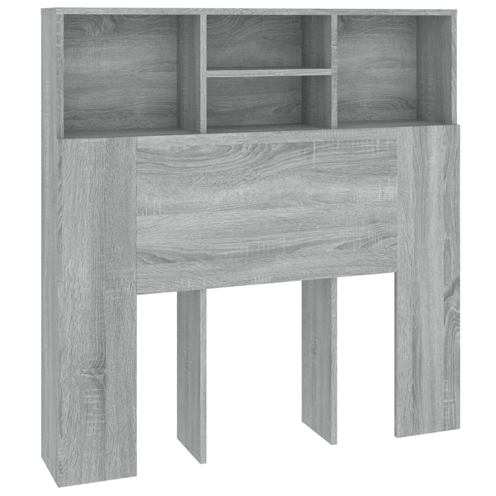 Sengegavl med hylder Grå Sonoma 100x19x103,5 cm