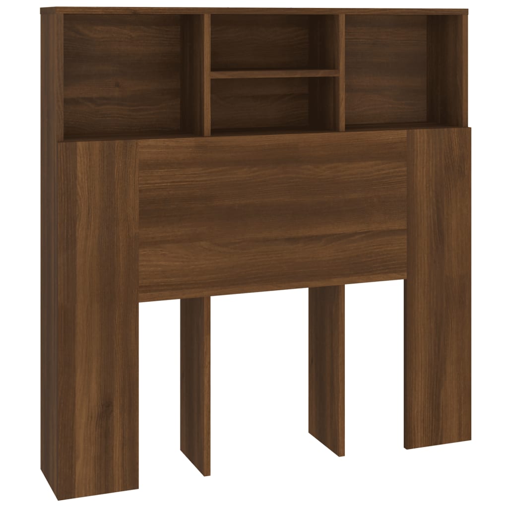 Sengegavl med hylder Brun eg look 100x19x103,5 cm