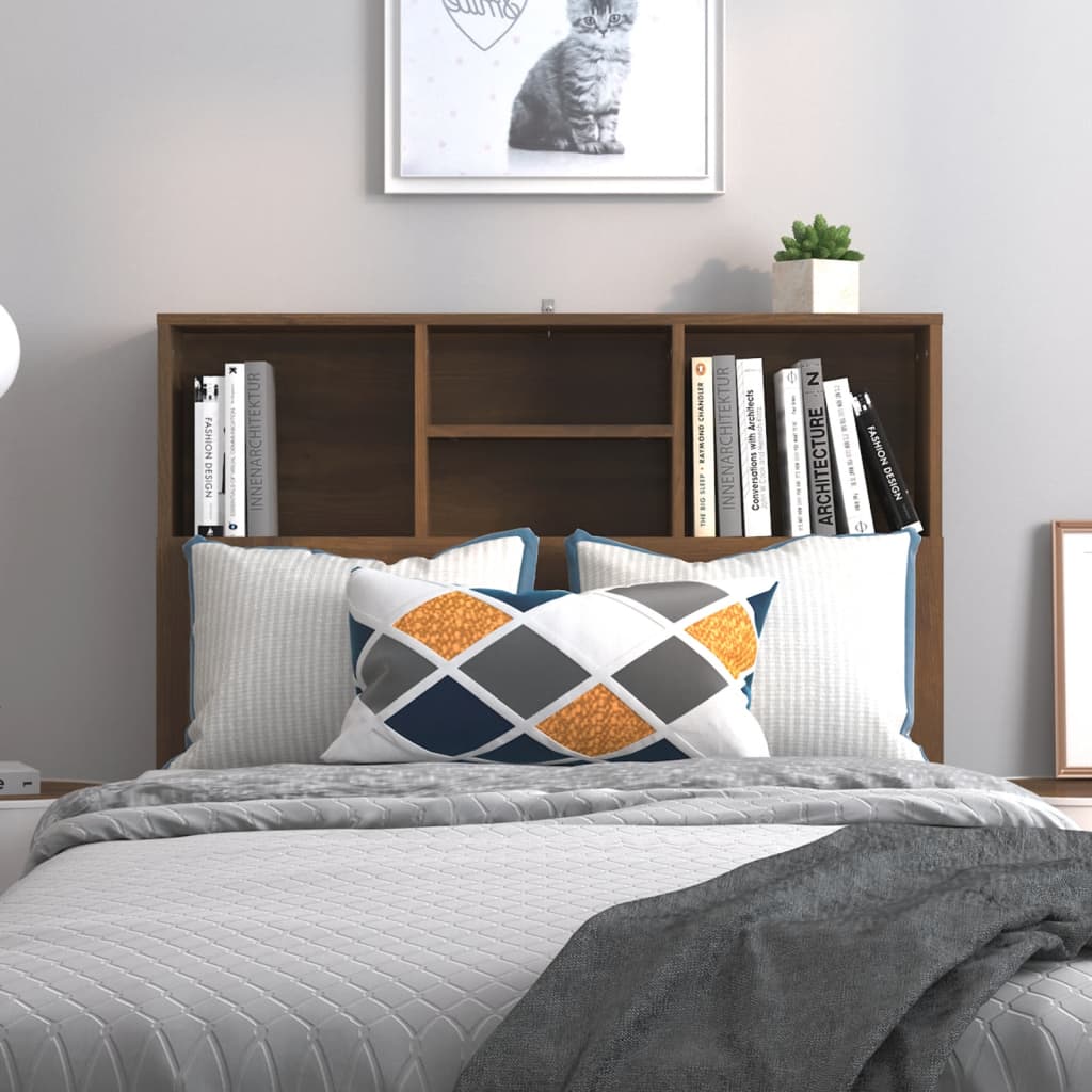 Sengegavl med hylder Brun eg look 100x19x103,5 cm