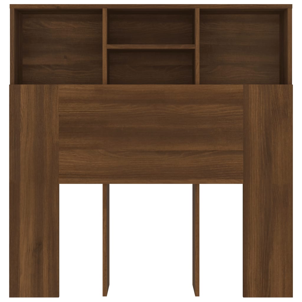 Sengegavl med hylder Brun eg look 100x19x103,5 cm