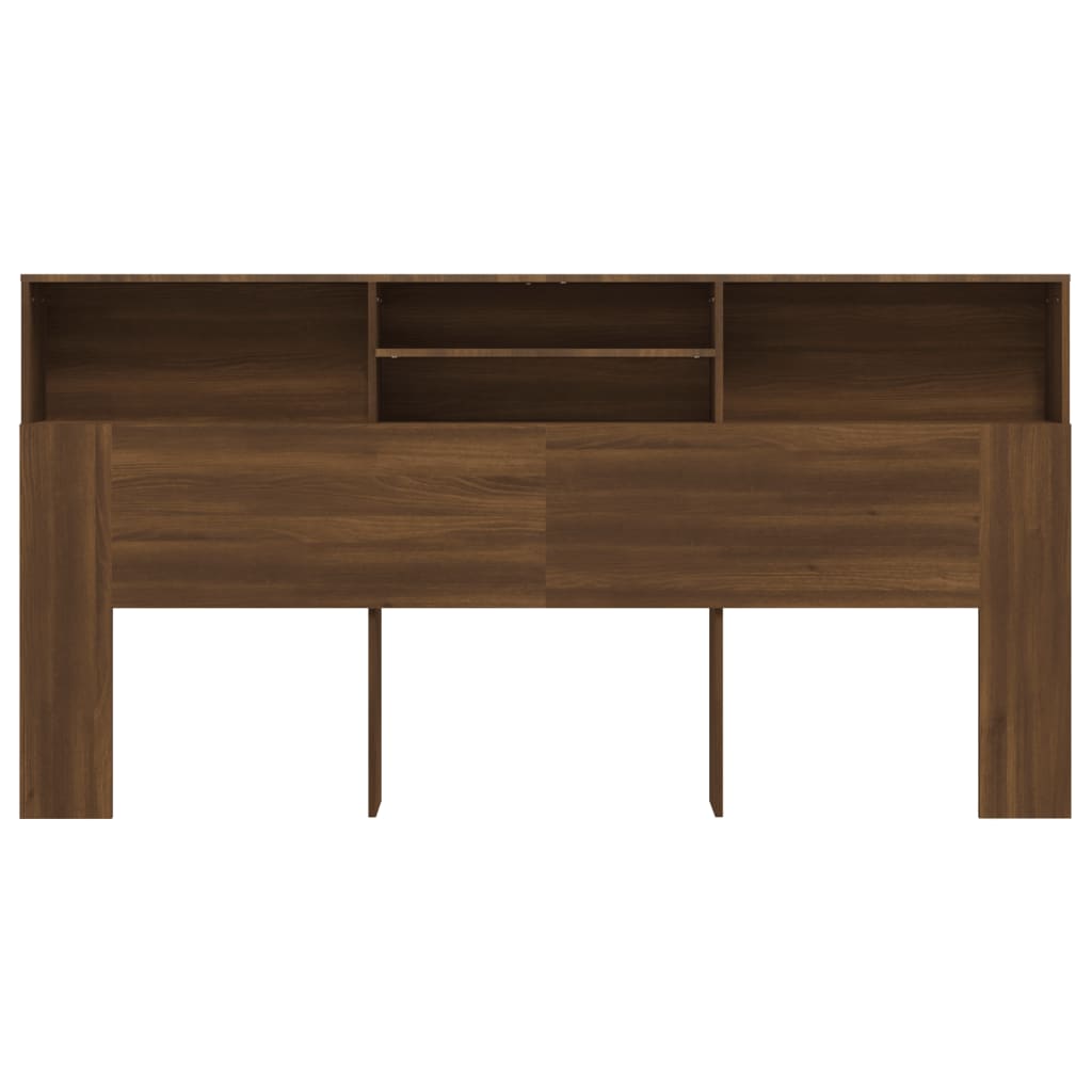 Sengegavl med hylder Brun eg look 200x19x103,5 cm