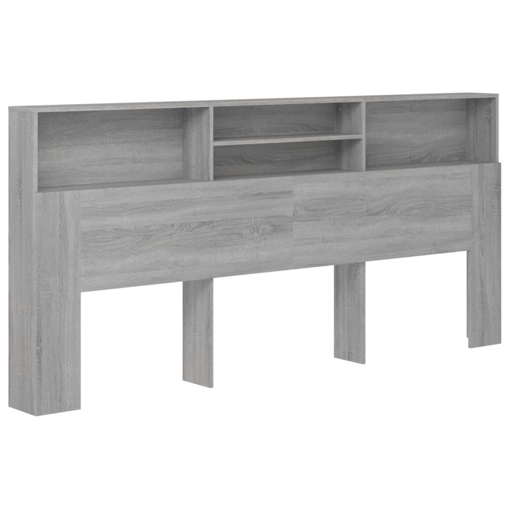 Sengegavl med hylder Grå Sonoma 220x19x103,5 cm