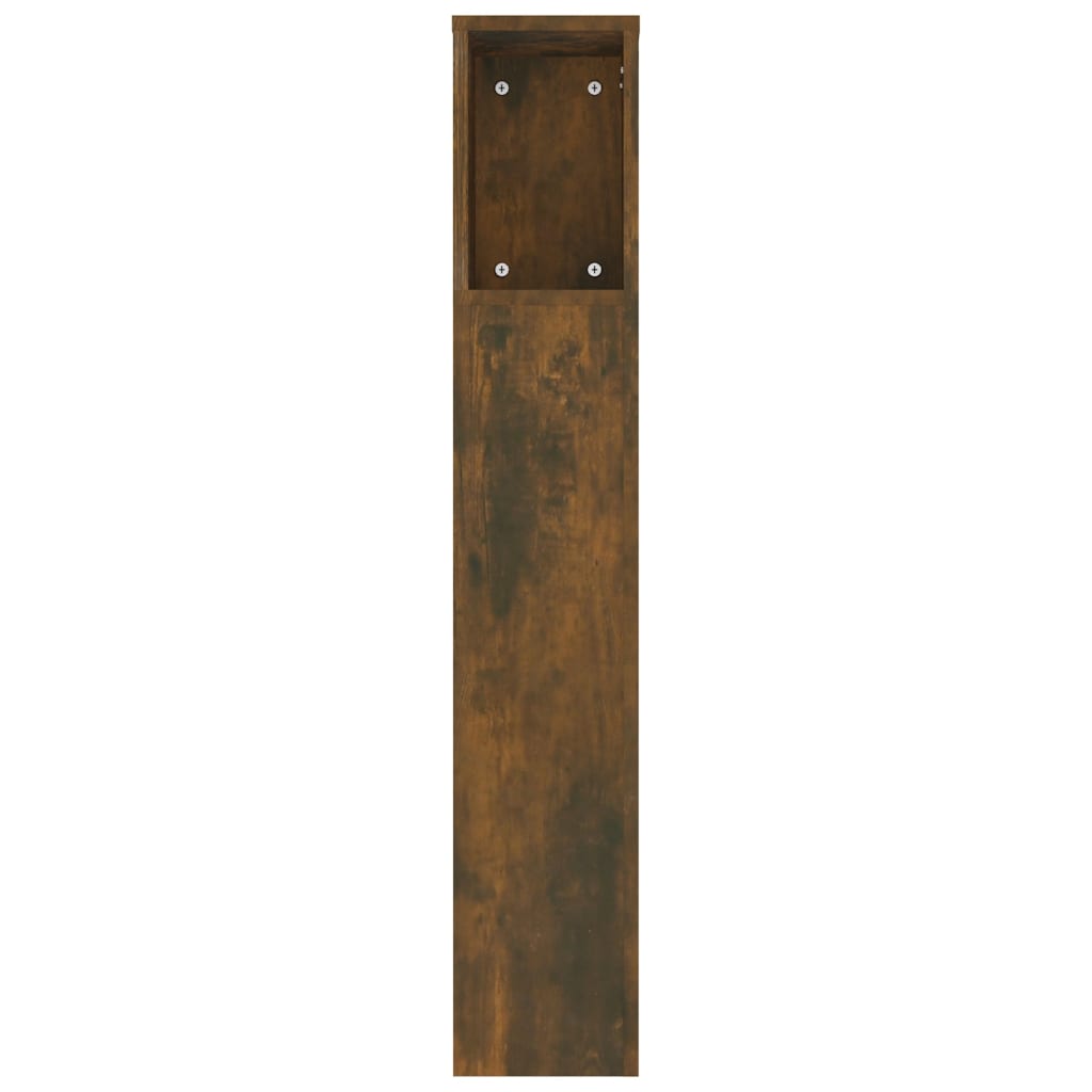 Sengegavl med hylder røget eg 180x18,5x104,5 cm
