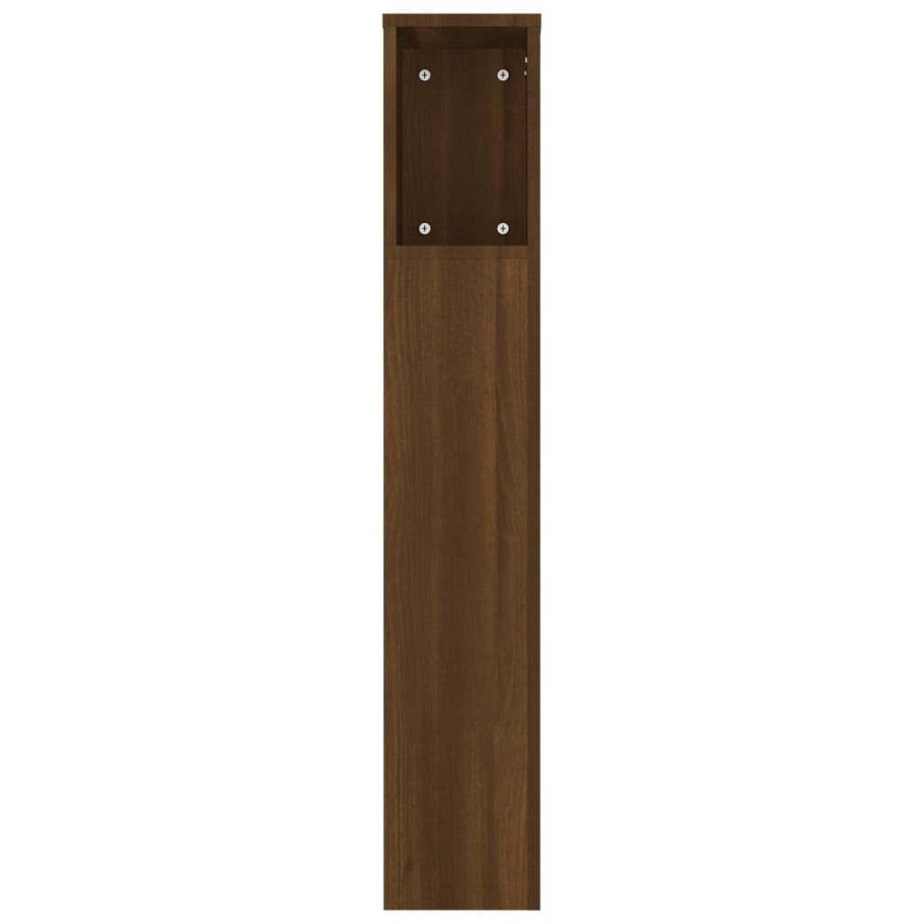 Sengegavl med hylder Brun eg look 180x18,5x104,5 cm