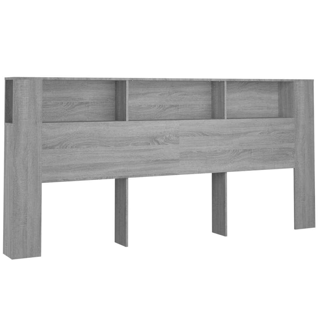 Sengegavl med hylder Grå Sonoma 220x18,5x104,5 cm