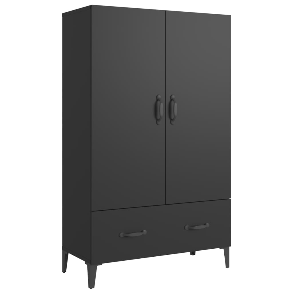 Highboard Sort 70x31x115 cm Træmateriale