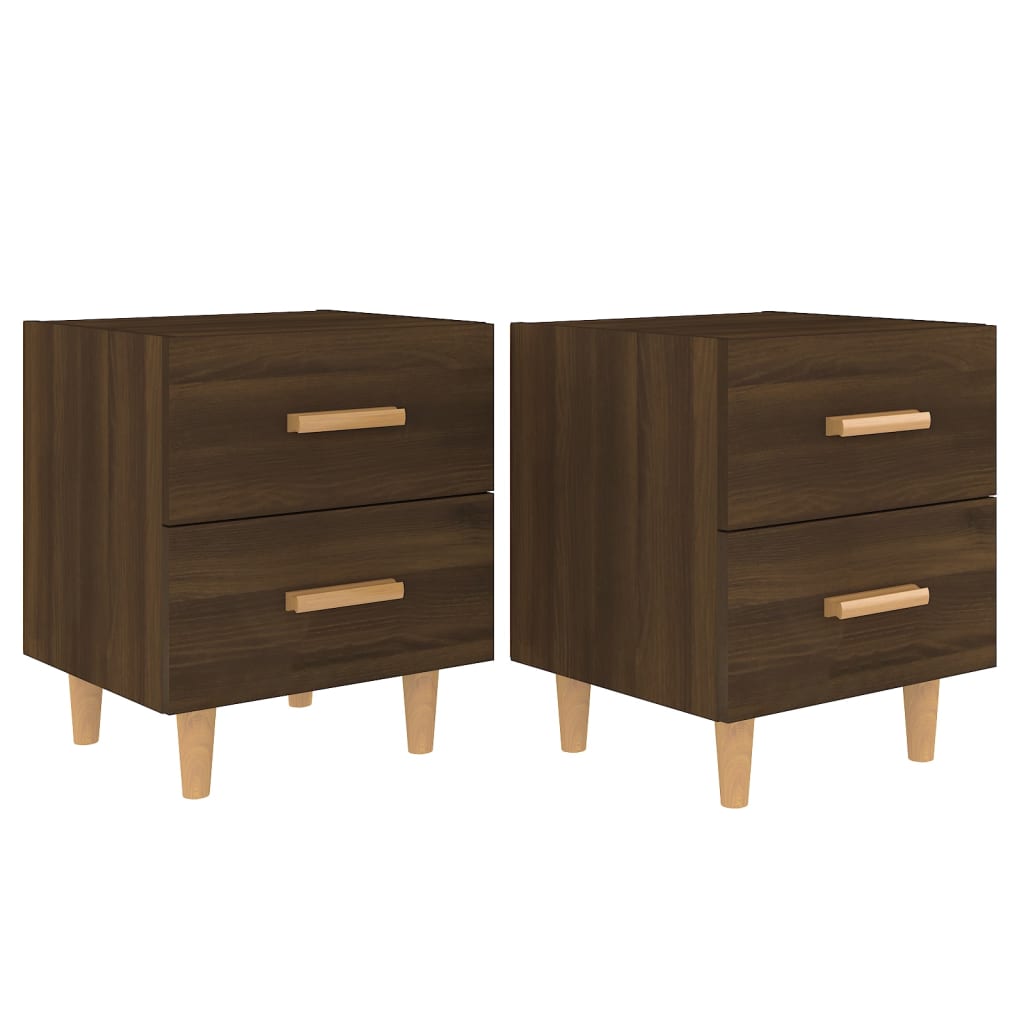 Sengeborde 2 stk Brun eg look 40x35x47,5 cm