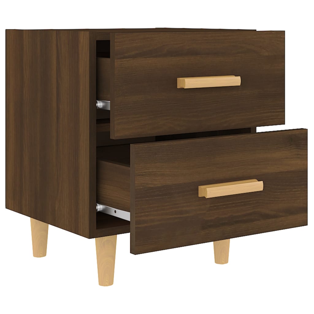 Sengeborde 2 stk Brun eg look 40x35x47,5 cm