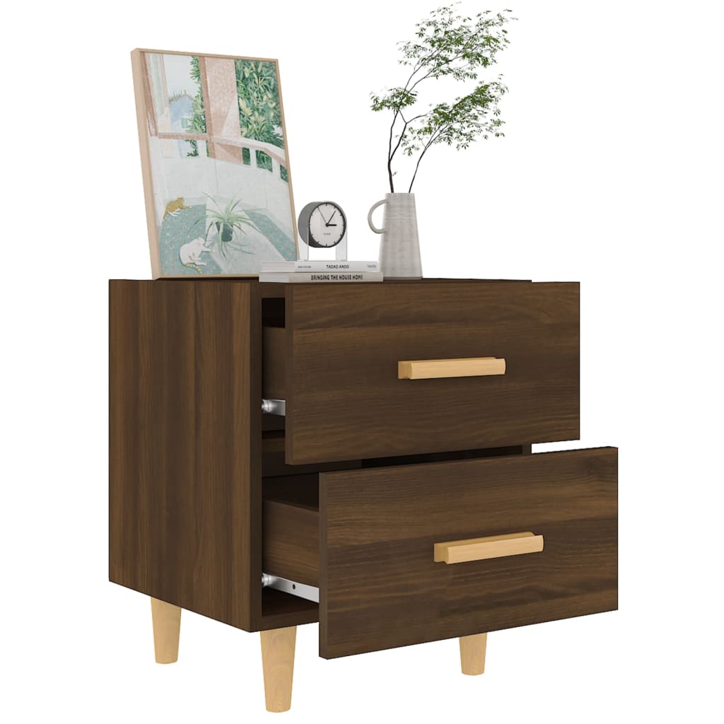 Sengeborde 2 stk Brun eg look 40x35x47,5 cm