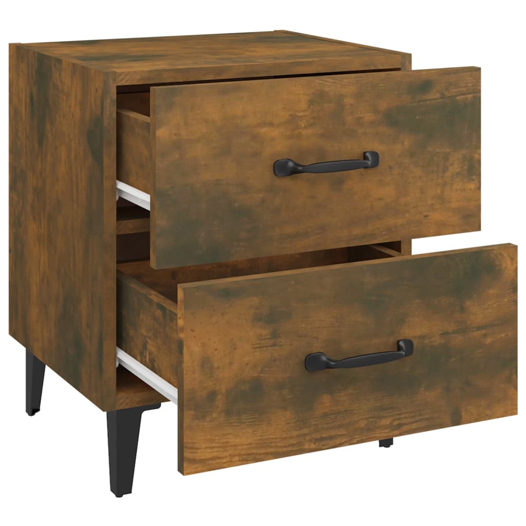 Sengeborde 2 stk Røget eg 40x35x47,5 cm