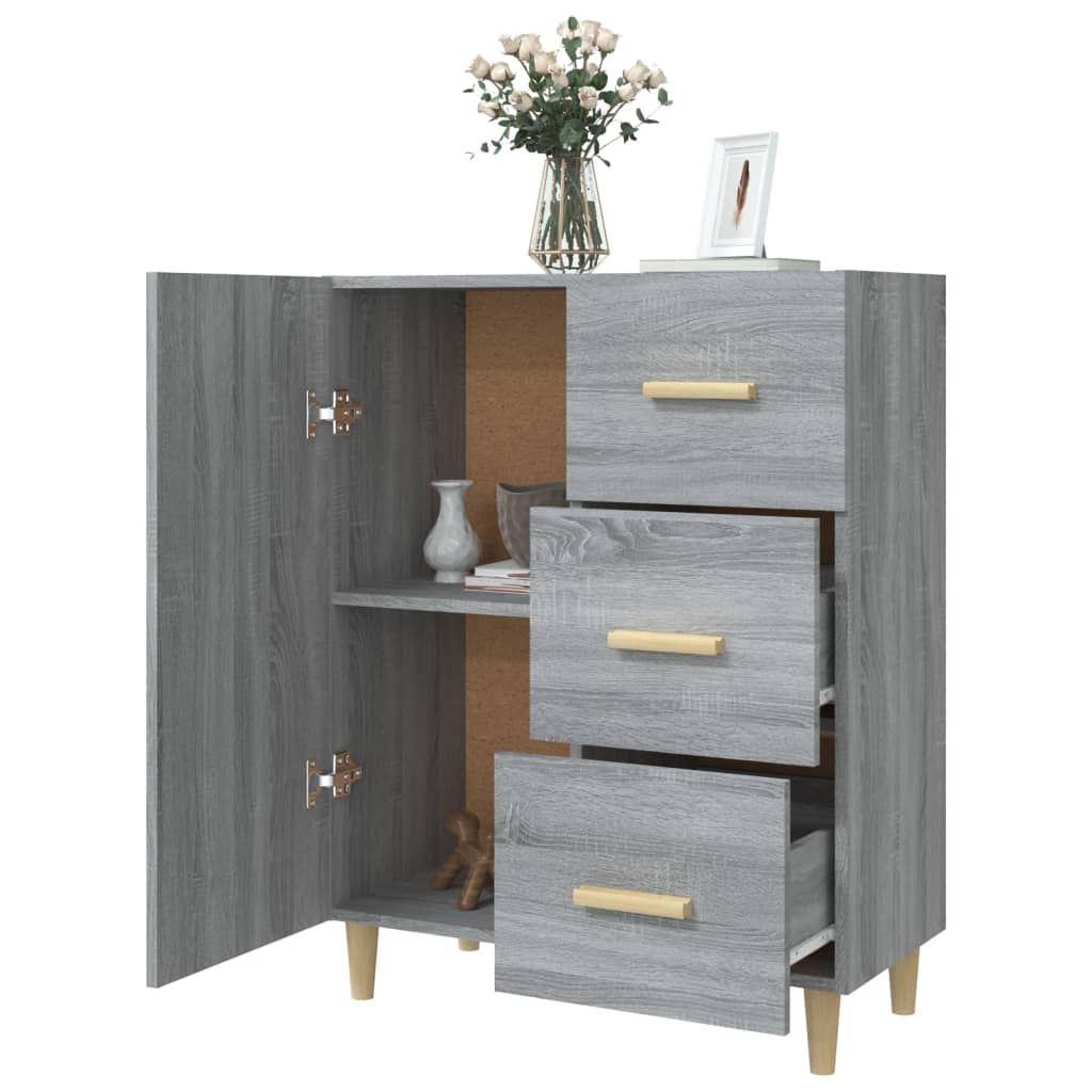Skænk Grå Sonoma 69,5x34x90 cm Træmateriale