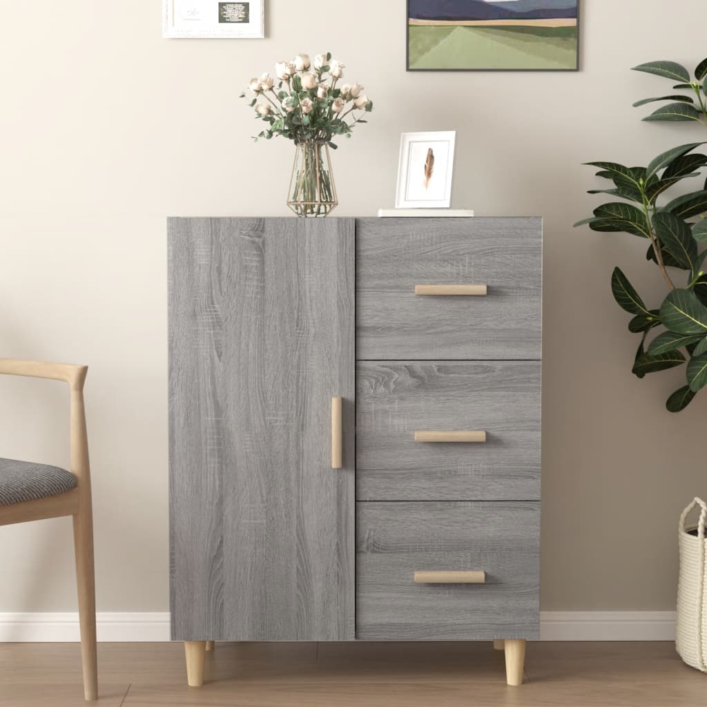 Skænk Grå Sonoma 69,5x34x90 cm Træmateriale