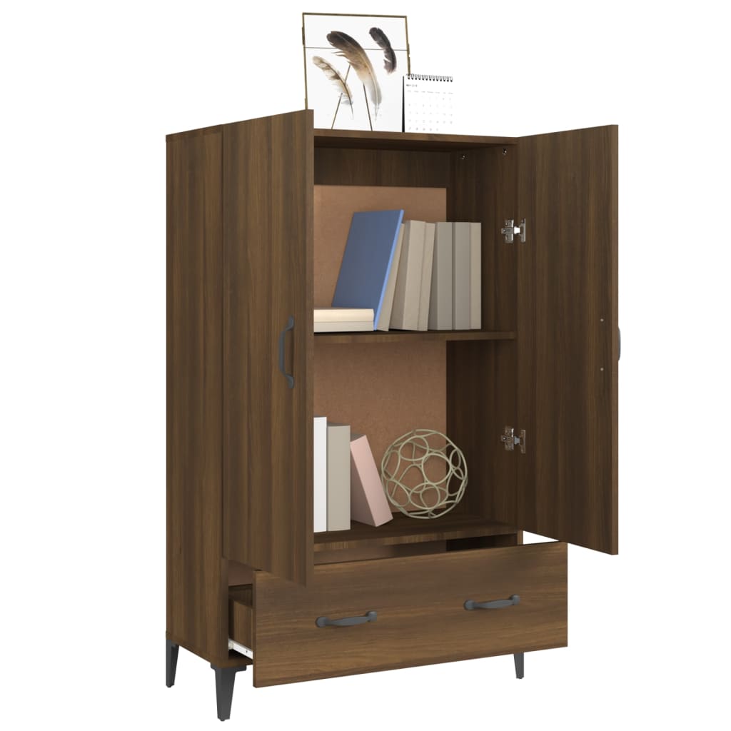 Highboard Brown Oak Look 70x31x115 cm Træmateriale