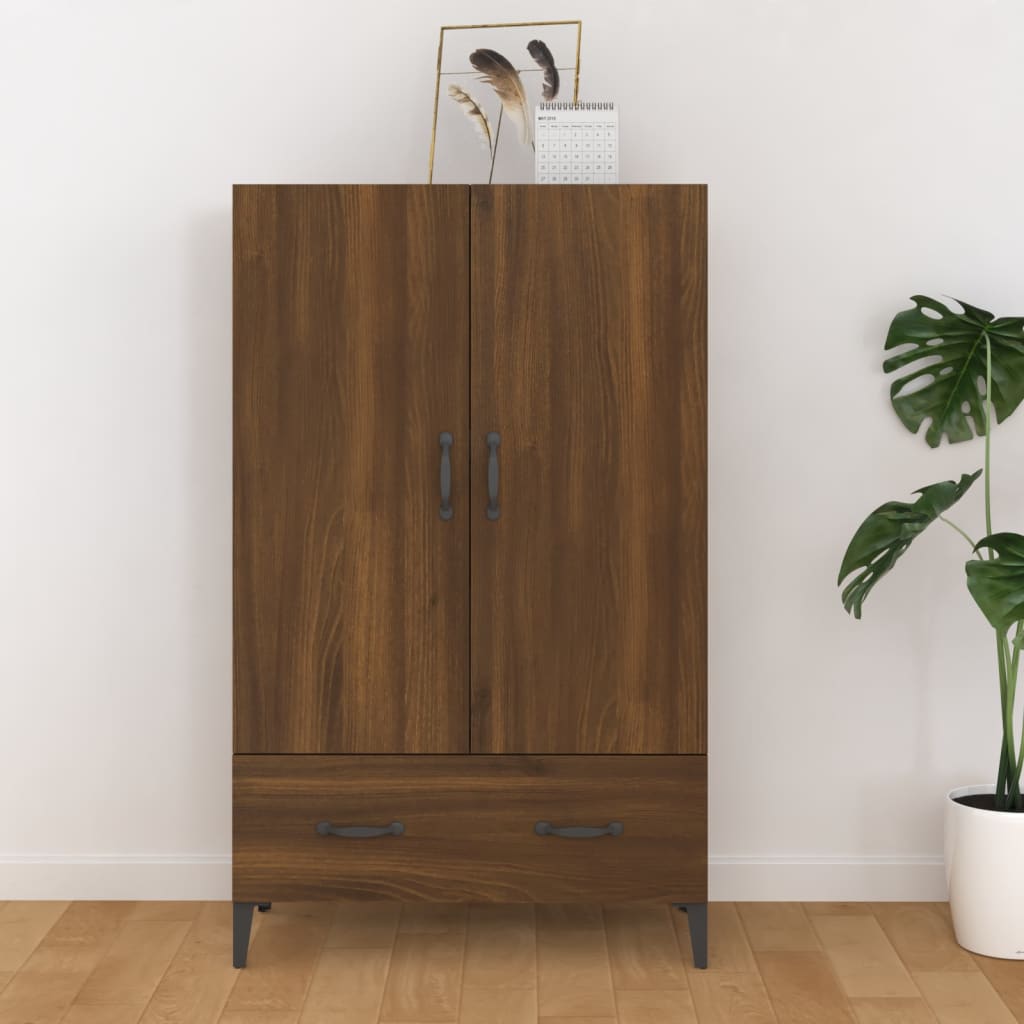 Highboard Brown Oak Look 70x31x115 cm Træmateriale