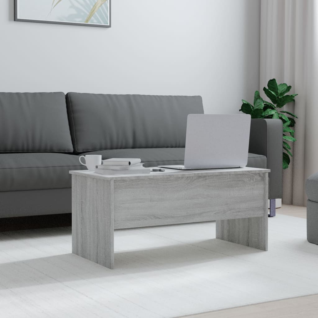 Couchtisch Grau Sonoma 102x50,5x46,5 cm Holzwerkstoff