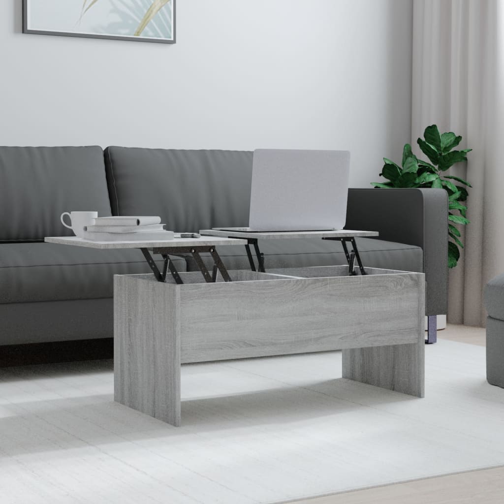 Couchtisch Grau Sonoma 102x50,5x46,5 cm Holzwerkstoff