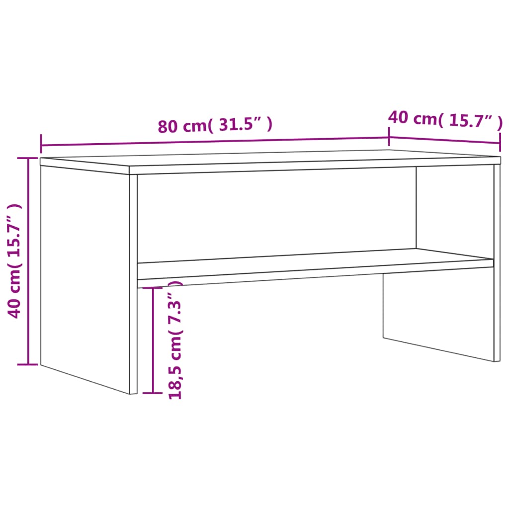 TV-møbel røget eg 80x40x40 cm træmateriale