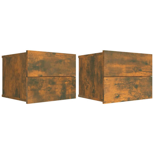 Nachttische 2 Stk. Räuchereiche 40x30x30 cm Holzwerkstoff