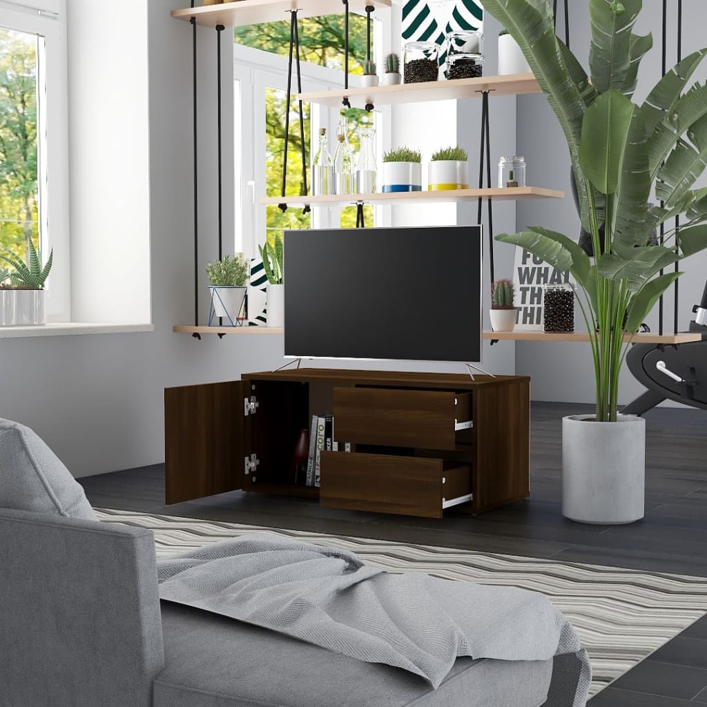 TV-skab Brun Eg Look 80x34x36 cm Træ Materiale