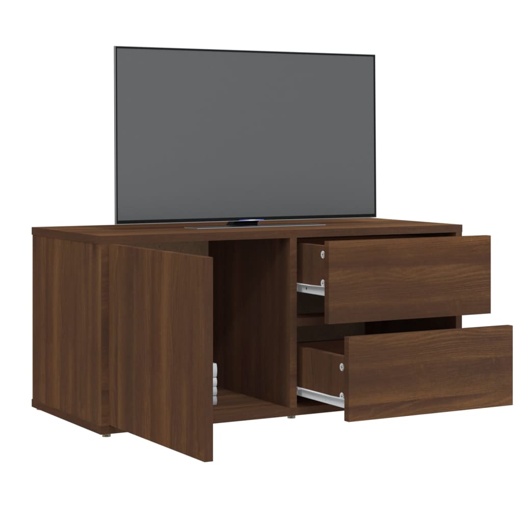 TV-skab Brun Eg Look 80x34x36 cm Træ Materiale
