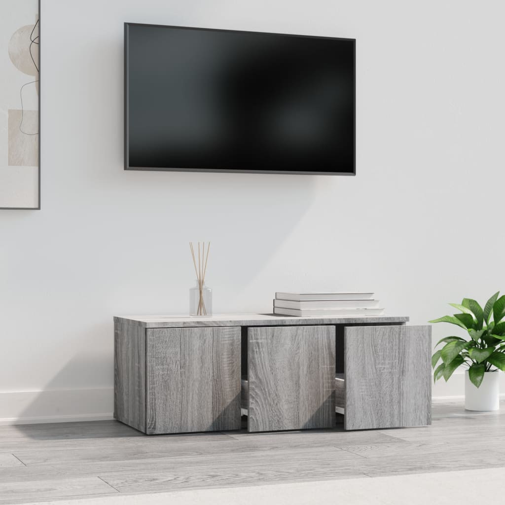 TV-skab Grå Sonoma 80x34x30 cm Træ Materiale