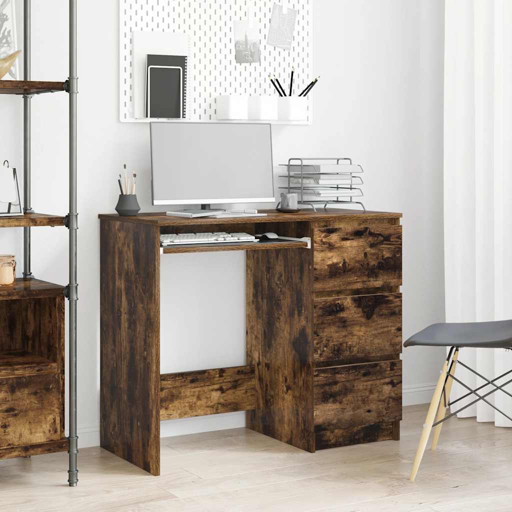 Schreibtisch Räuchereiche 90x45x76 cm Holzwerkstoff