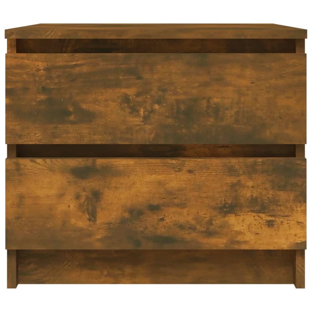 Sengeborde 2 stk Røget eg 50x39x43,5 cm træmateriale