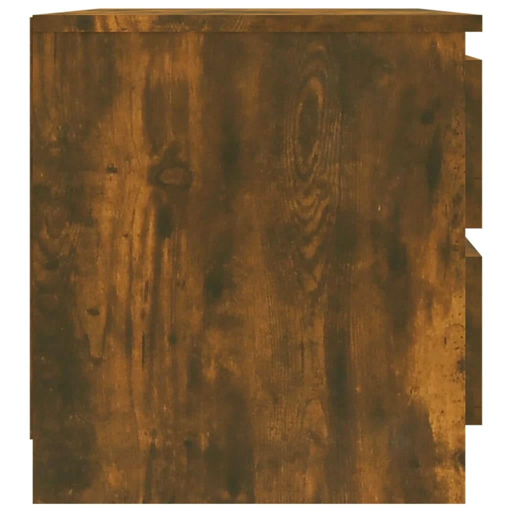 Sengeborde 2 stk Røget eg 50x39x43,5 cm træmateriale