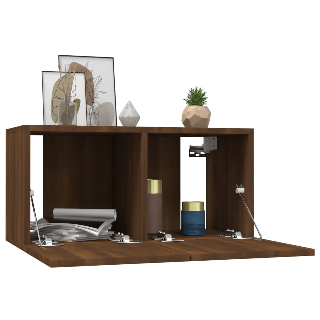 TV overskab brun eg 60x30x30 cm træmateriale