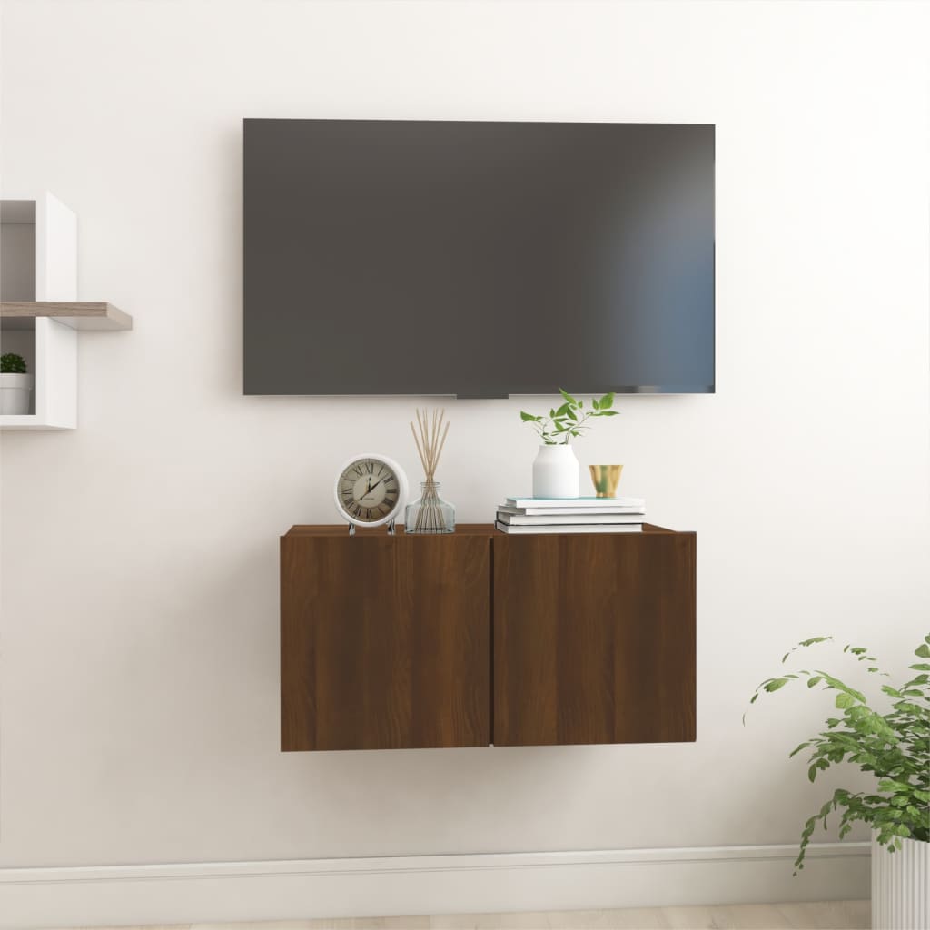 TV overskab brun eg 60x30x30 cm træmateriale