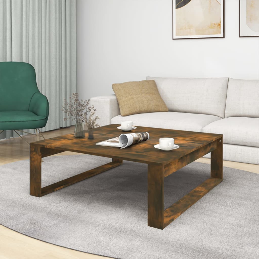 Sofabord røget eg 100x100x35 cm træmateriale