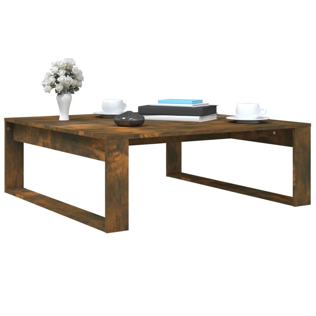 Sofabord røget eg 100x100x35 cm træmateriale
