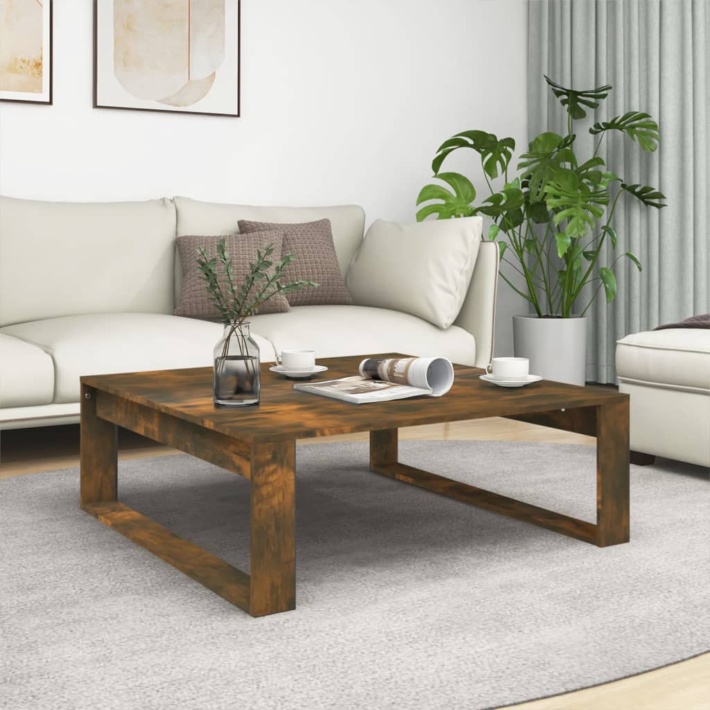 Sofabord røget eg 100x100x35 cm træmateriale
