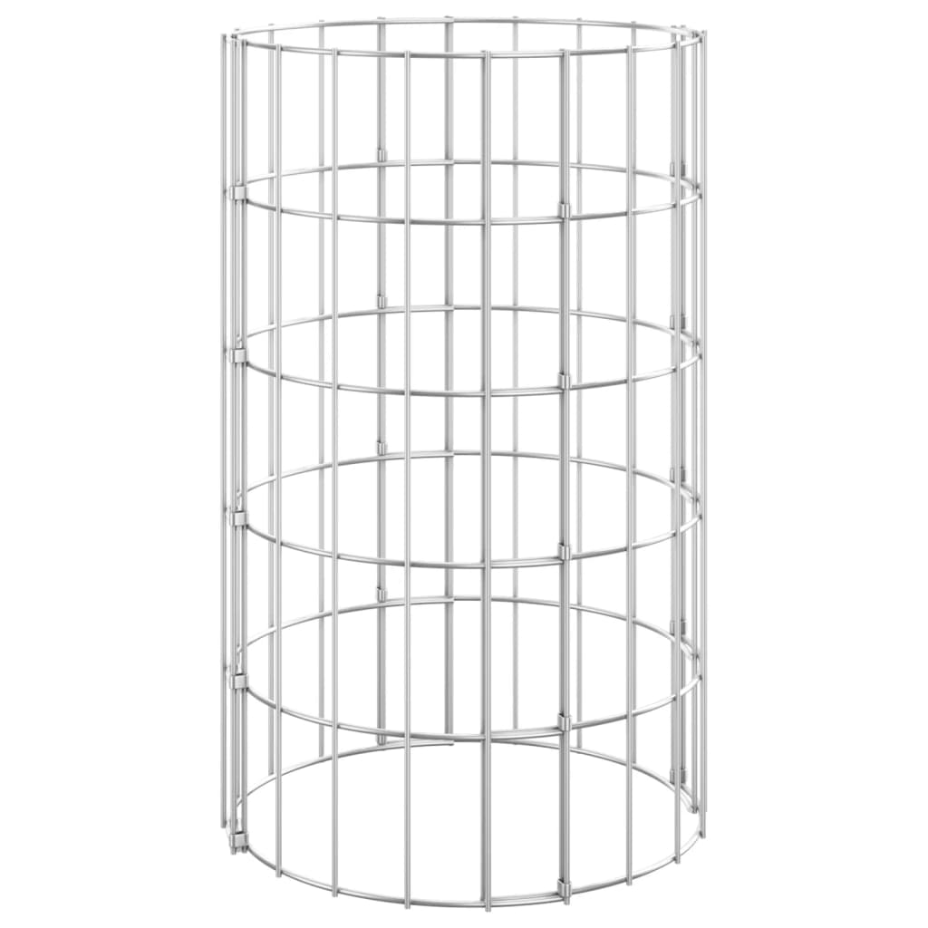 Gabion højbede 3 stk rund galvaniseret stål Ø30x50 cm