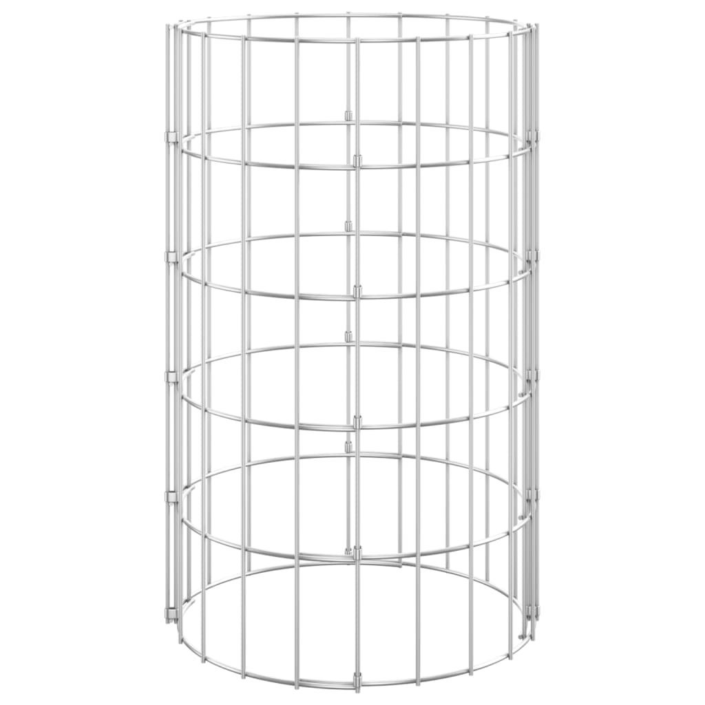 Gabion højbede 3 stk rund galvaniseret stål Ø30x50 cm