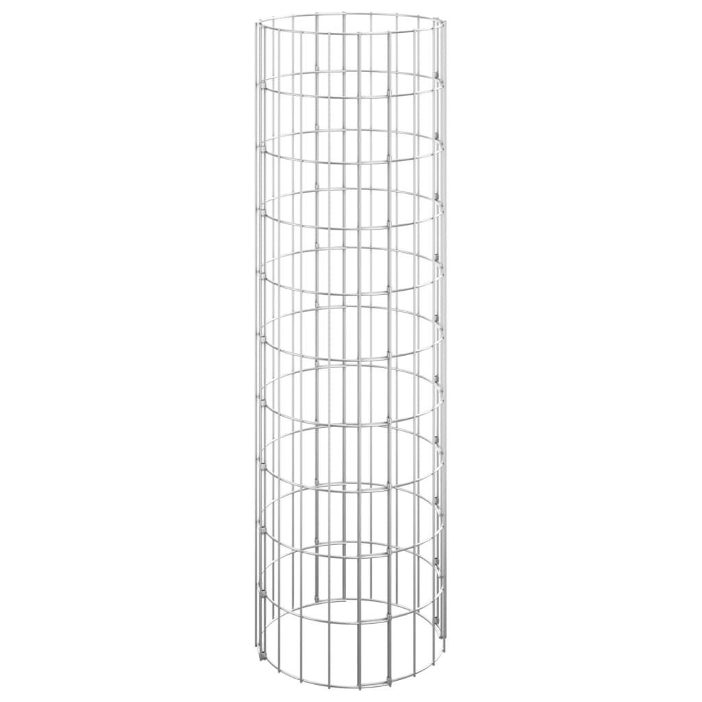 Gabion højbede 3 stk rund galvaniseret stål Ø30x100 cm