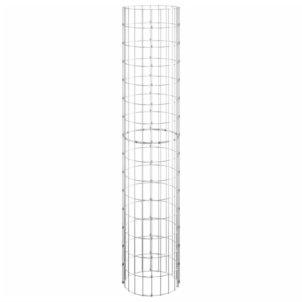 Gabion højbede 3 stk rund galvaniseret stål Ø30x150 cm