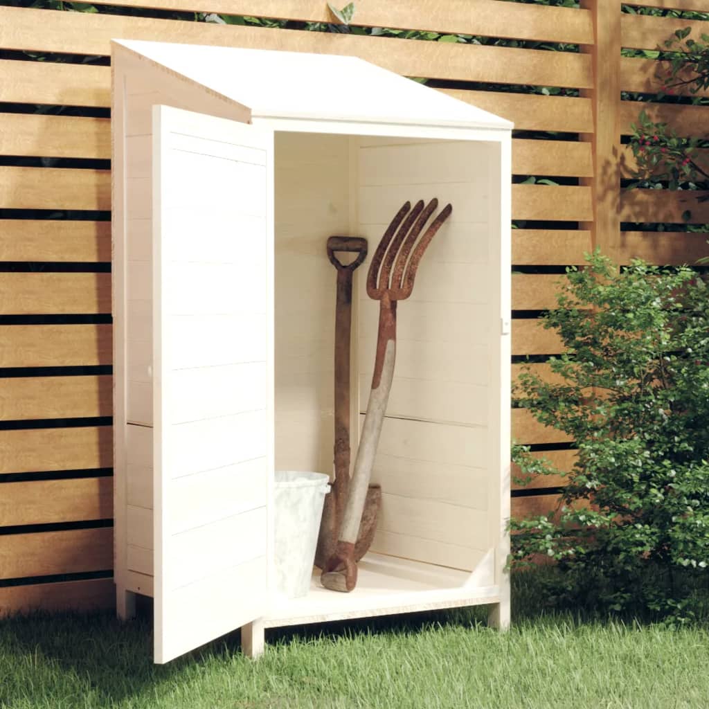 Redskabsskur Hvid 55x52x112 cm Massivt grantræ