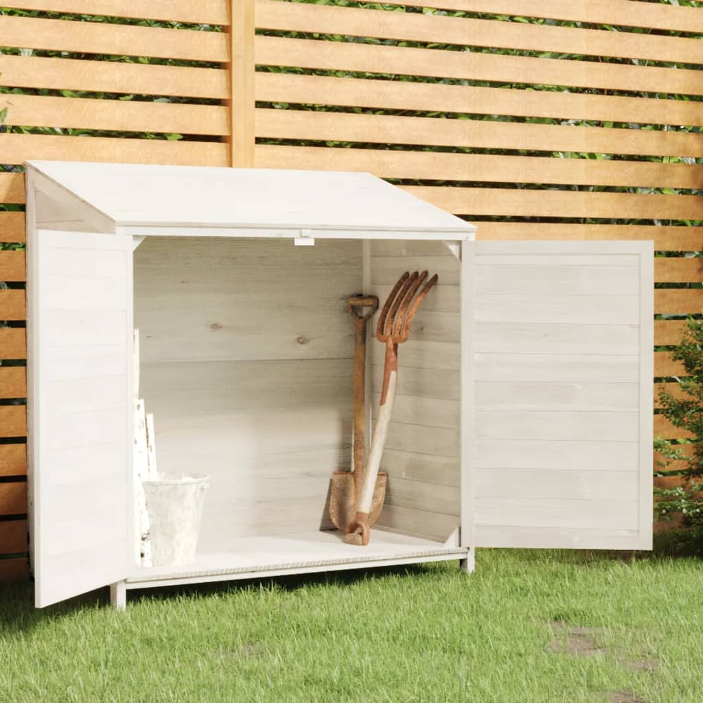 Redskabsskur Hvid 102x52x112 cm Massivt grantræ