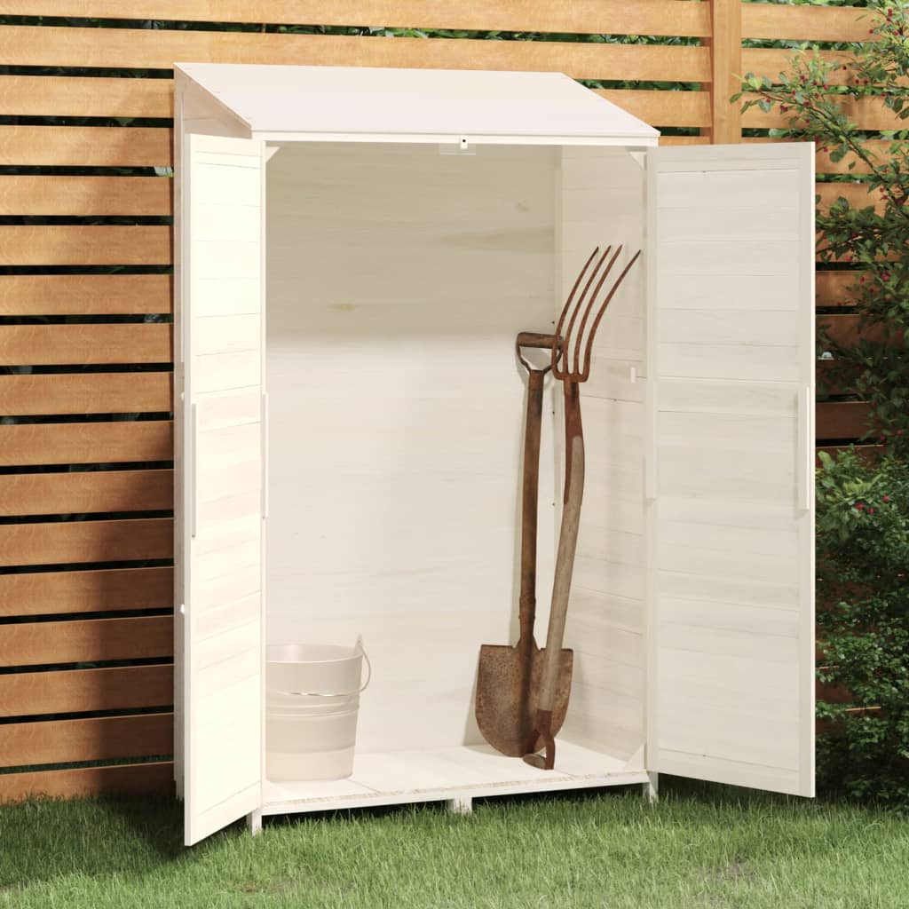 Redskabsskur Hvid 102x52x174,5 cm Massiv grantræ